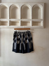 Load image into Gallery viewer, Black geometric Ikat shorts