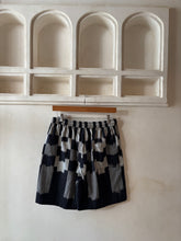 Load image into Gallery viewer, Black geometric Ikat shorts