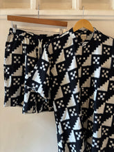 Load image into Gallery viewer, Black geometric handloom shirt