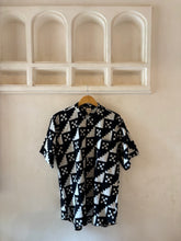 Load image into Gallery viewer, Black geometric handloom shirt