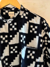 Load image into Gallery viewer, Black geometric handloom shirt