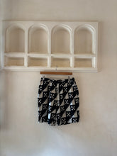 Load image into Gallery viewer, Black geometric handloom short