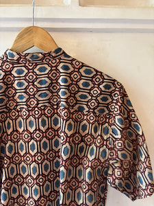 Geometric block print shirt