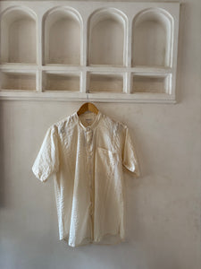 Cream seersucker shirt