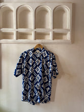 Load image into Gallery viewer, Blue diamond Ikat shirt
