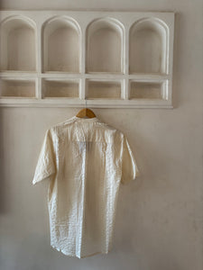 Cream seersucker shirt