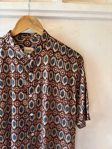 Geometric block print shirt