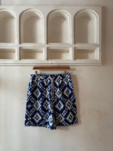 Load image into Gallery viewer, Blue diamond Ikat shorts
