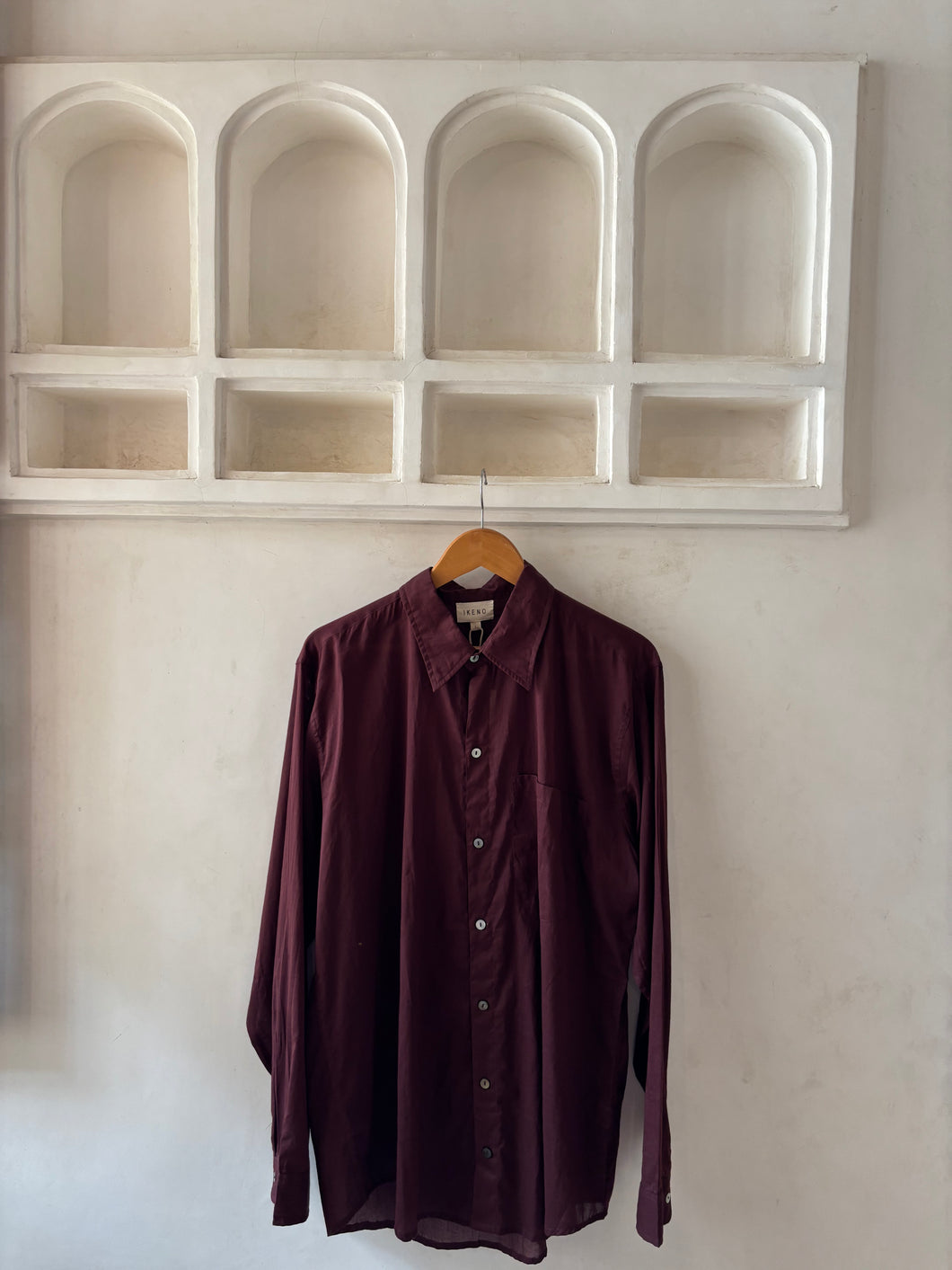 Cotton chocolate brown shirt