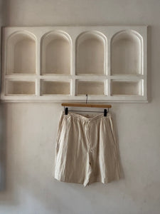 Cream cotton shorts