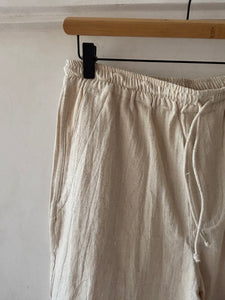 Cream cotton shorts