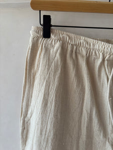 Cream cotton shorts
