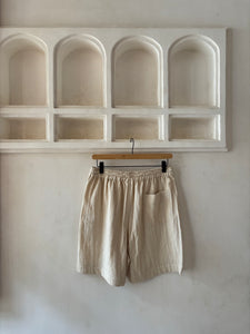 Cream cotton shorts