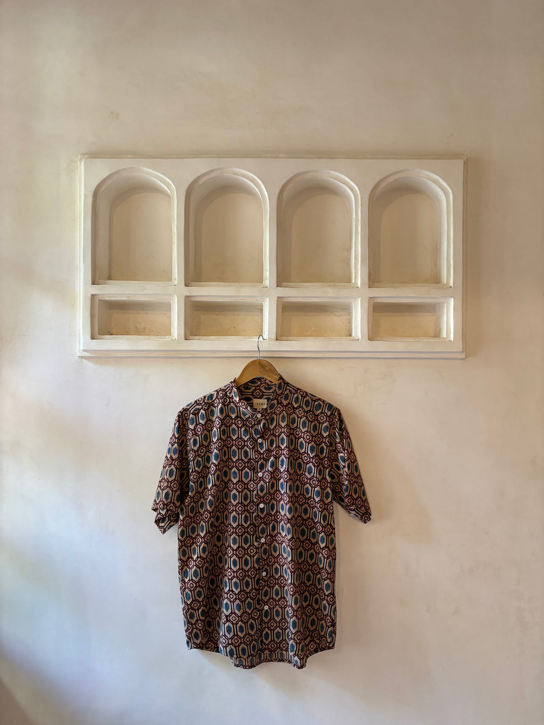 Geometric block print shirt